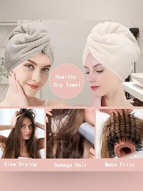 2 Microfiber Hair Towel Wraps